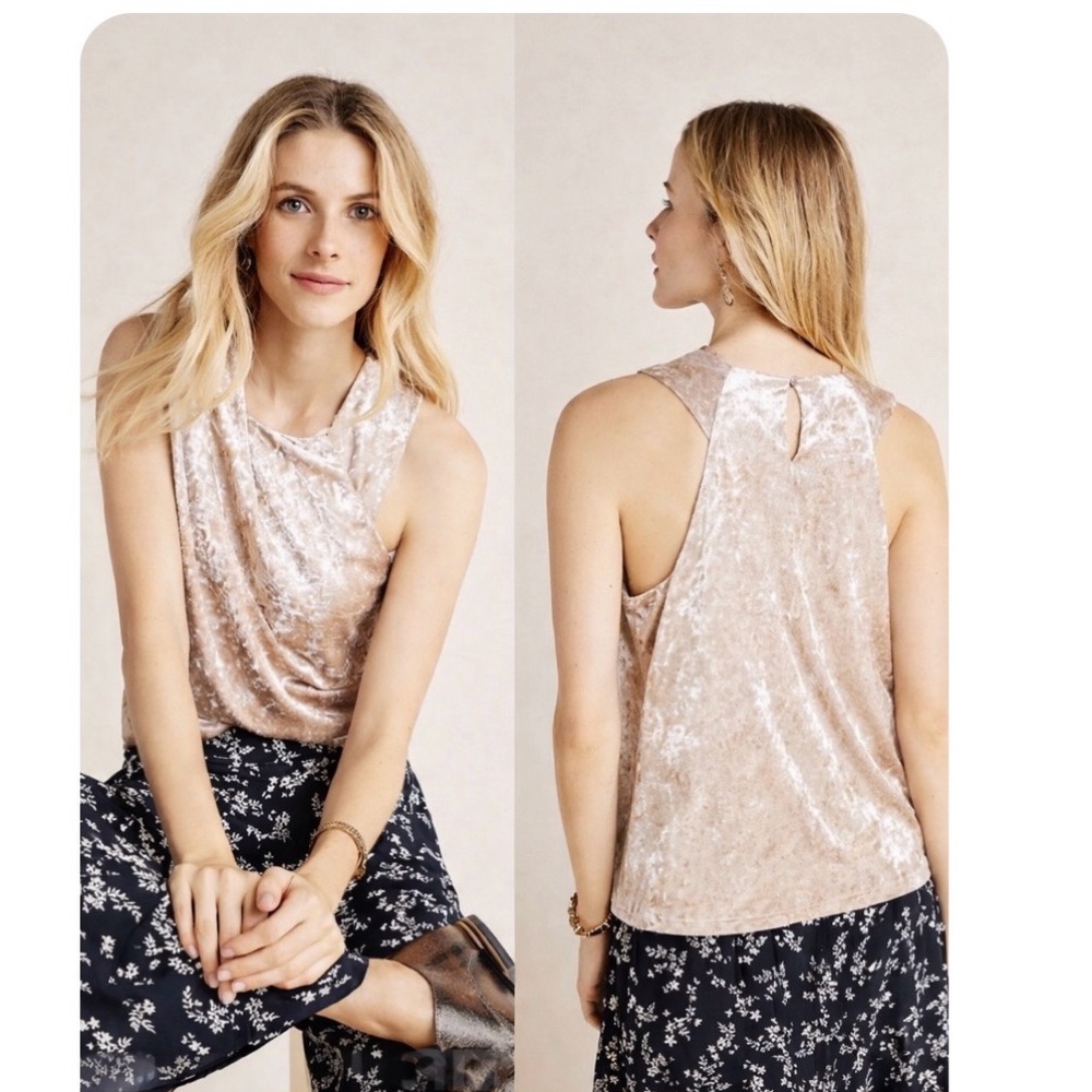 Anthropologie Porridge Jessie Velvet Halter Top